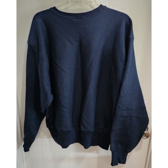 VTG Reverse Weave CHAMPION Sweatshirt Mens Navy Blue Nautical Flag Logo Size L - Picture 11 of 11